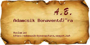 Adamcsik Bonaventúra névjegykártya